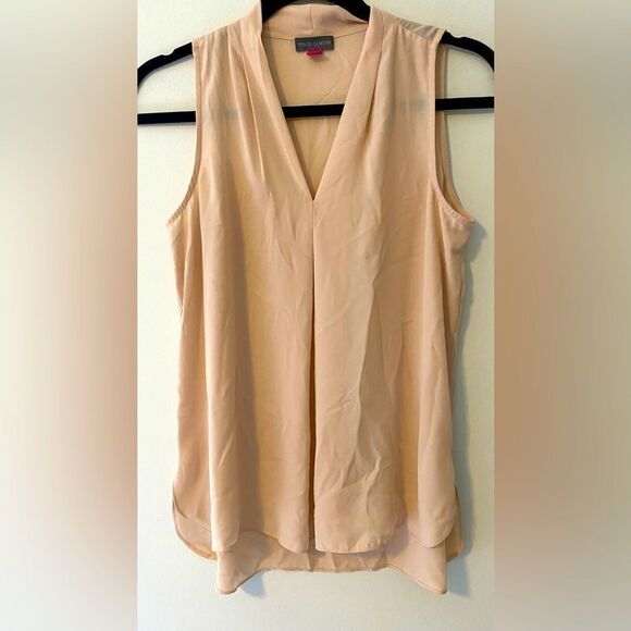 Vince Camuto Cream Relaxed Asymmetrical Sleeveless Tunic - Picture 1 of 6
